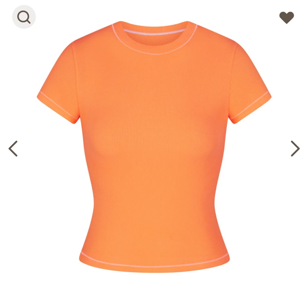 SKIMS Vibrant Orange Short Sleeve Tee XL